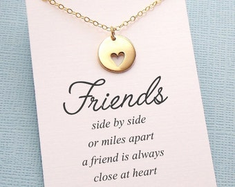 Best Friend Gift | Heart Necklace, Friendship Necklace, Friends Friendship Gift, Best Friend Necklace, Birthday Gift, Sister Gift |F4