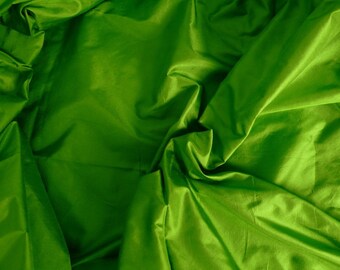 Fine Indian Silk Taffeta in Lime Green, Fat Qurter- TF 13