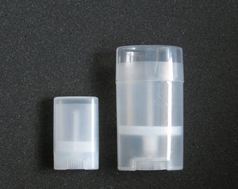 Oval Twist Tube for Deodorant and Solid Lotion Choose a Small or Large Size Clear BPA BPS Free Plastic Cosmetic Container No Minimum Order