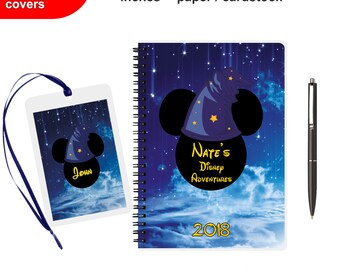 Disney Autograph book Personalized Spiral Notebook Writing journal Mickey Mouse Custom Signature Travelers Kids Girls Diary for boys 2017