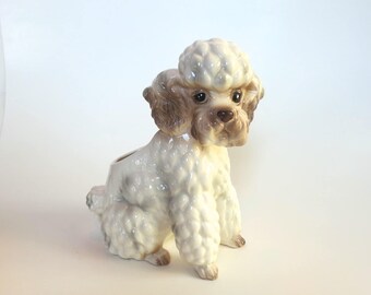 Vintage Poodle Planter Ceramic Relpo 2030 French Poodle Made in Japan Dog Planter