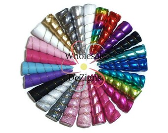 Unicorn Horns - 6" Padded Horn Gold Wrapped DIY Photo Prop Appliques Metallic Felt Shimmer DIY Party Supplies Birthday Costume Supply