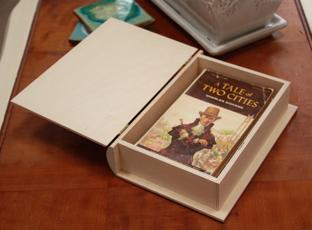 8-3/4 Small Wooden Book BoxChildren's Book BoxGift