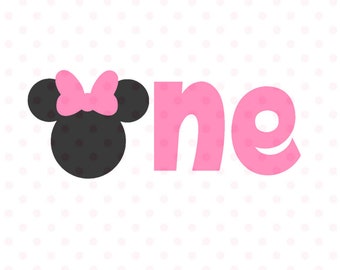 Minnie Mouse First Birthday SVG, Minnie Mouse Head Vector, Minnie Mouse Cut File, Minnie Mouse for Silhouette and Cricut