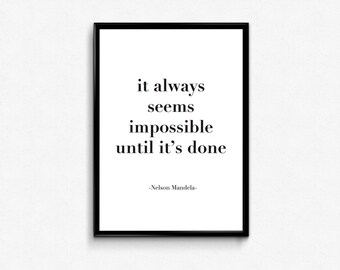 Printable decor "Nelson Mandela" in A4 sizes in high resolution PDF and JPG files.