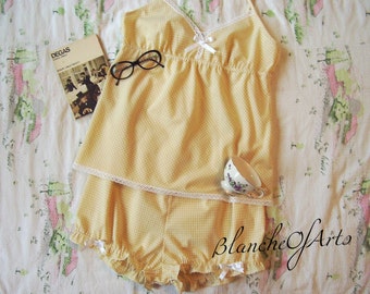 Vintage Inspired Lolita Gingham Babydoll And Bloomers by BlancheOfArts