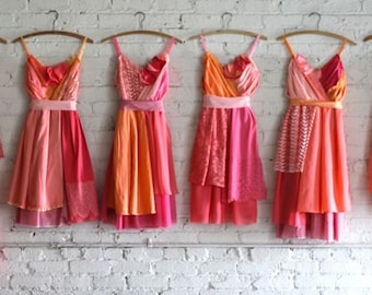 Custom Coral Bridesmaids Dresses