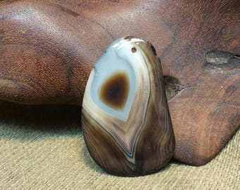 Sale #EarthDay ~ Peacock Brown Agate Druzy Curved Bell Campanulate