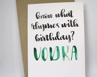 Vodka birthday card | Etsy