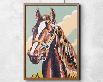Paint by Number Poster: Multicolor Horse