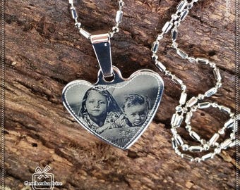 Heart pendant small with desire engraving + chain or key ring