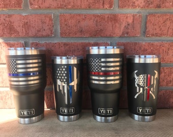 Father's day gift Fire fighter/ Police thin line Yeti