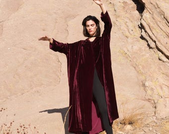 Silk Velvet Evening Coat Made in Los Angeles