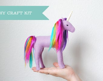 Unicorn Stuffed Animal Kit. Make Your Own Stuffed Unicorn (DIY Sewing Craft Kit, Fun Sewing Activity or Gift)