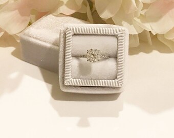 Winter White Handmade Ring Box for Wedding Rings, Engagement Rings, Fine Jewelry