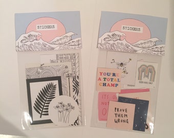 Handmade sticker packs - various designs