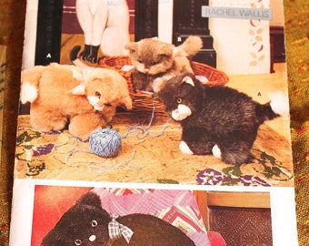 Vintage Butterick Sewing Pattern 6275 Plush Cat Rachel Wallis 1988