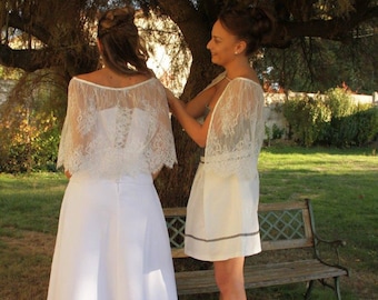 Bridal lace cape , bridal cape , bridal capelet,bridal cover up