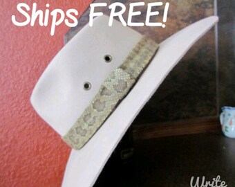 Snake Skin Hatband, snakeskin, southwest, gift for man, cowboy, mountain man, snakeskin hatband, totem, leather, buckskin, rattlesnake