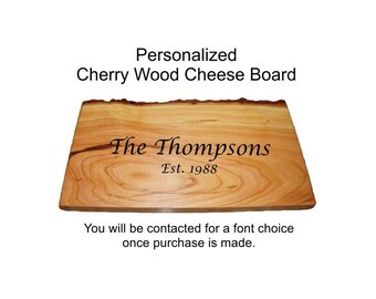 Engravable Cheese Board, Cheese Board, Rustic Cheese Board, Rustic Cutting Board, Cherry Cutting Board