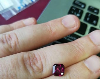 Purple-red Mahenge Garnet Mixed Asscher Cut 1.75ct