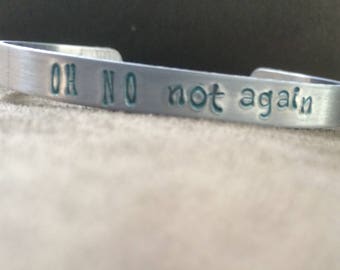stamped metal bracelet Hitchhiker's Guide inspired