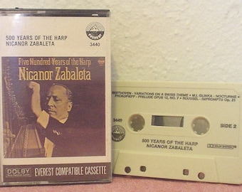 VTG Five Hundred Years of the Harp Nicanor Zabaleta Everest De Cabezon Palero Ruiz de Ribayas Naderman Glinka Music Audio Cassette EC BIN