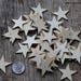50 Small 1-1/2 inch Mini Wood Stars, Wood Confetti - Rustic Wedding Decor- Table Decorations- Wooden Stars- 1.5" DIY Craft Stars US Flag