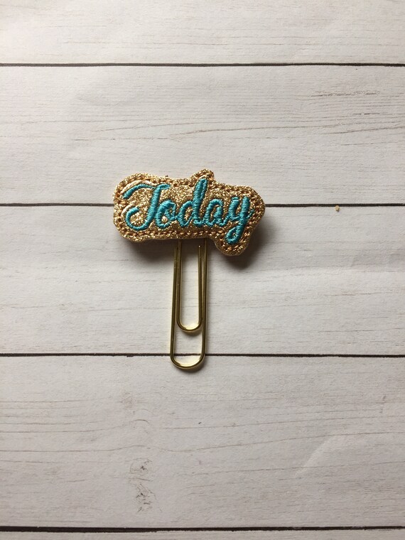 Gold Glitter Teal Today Planner Clip/Planner Clip/Bookmark. Today Planner Clip. Organizing Planner Clip. Word Planner Clip
