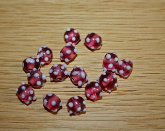Set of 4 10mm lampwork glass beads