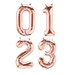16" rose gold foil mylar number balloons