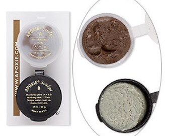 KIT includes: 46 g BROWN Apoxie Sculpt & 25 Snap Bases - DIY, Snap Jewelry, Aves, Apoxie Sculpt, Clay Snaps, Found Objects, Steampunk