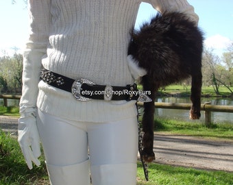 Studded Leather Belt with Rhinestones & Crystals