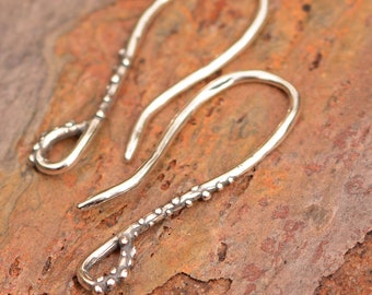 Artisan Sterling Silver Earring Hooks // French Style Earring Findings // E-744