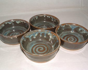 Set of four handmade stoneware ramekins