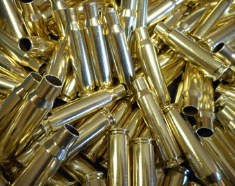 308 Once Fired Brass 100 + pieces. Commerical, No Crimps, Perfect for Jewelry and Crafts. Range Brass, Supplies, Crafting, Steampunk, DIY