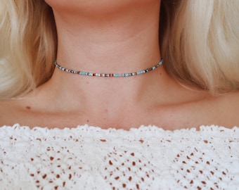 Seaside Opal Mixed Beaded Choker Necklace