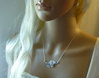 Love Bird Necklace, Family of 1 2 3 4 5 Birds Nest Necklace in Sterling Silver Chain, Personalized Initial Necklace, Mommy Necklace