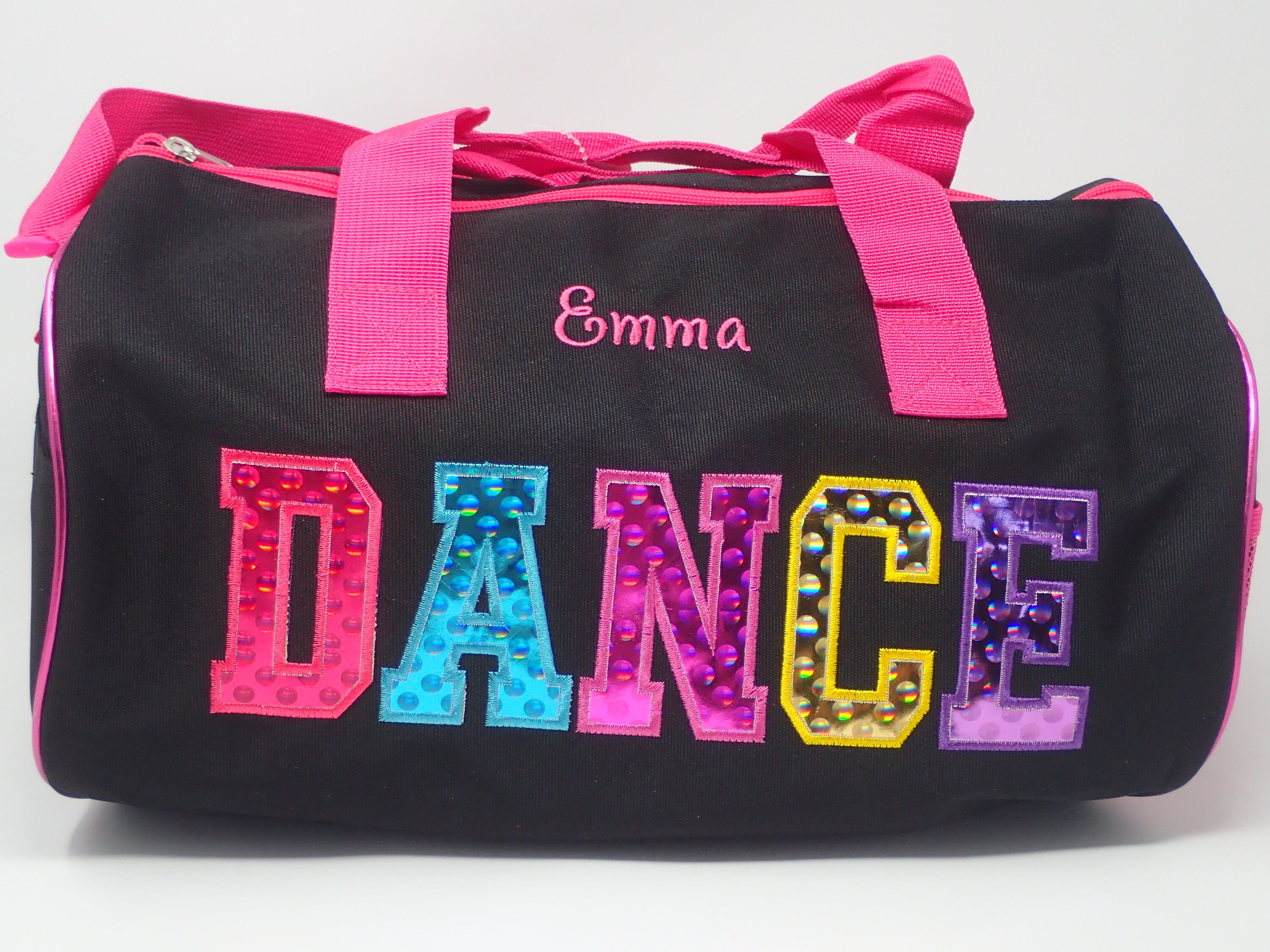 Personalized Embroidered DANCE Duffle Bag Tote Black GIRLS