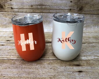 Personalized Virginia Tech Hokies Colors Stemless Wine Tumblers