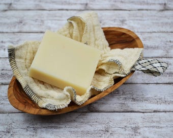 Seifensäckchen aus Bio-Baumwolle, mit Klappverschluss, Tasche für Seife, Aufbewahrung, Bad Wellness, zero waste, umweltfreundlich nachhaltig