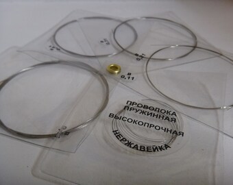 A set of high-strength stainless steel spring wire, includes diameters 0,11mm 0,21mm 0,31mm 0,41mm 0,51mm, length 1 diameter 1 meter
