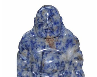 Statuette Chinese laughing Buddha Sodalite 5cm