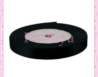 22 mètres de ruban satin 10mm noir REF2619