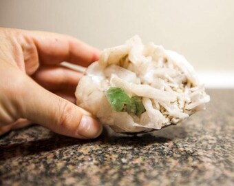 Green Apophyllite in Stilbite