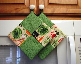 Summer Vegetables – Handmade Pot Holder, Set of 2