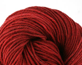 Hand Dyed Aran weight mini Empire Rambouillet Wool 213 yds 4oz Cerise