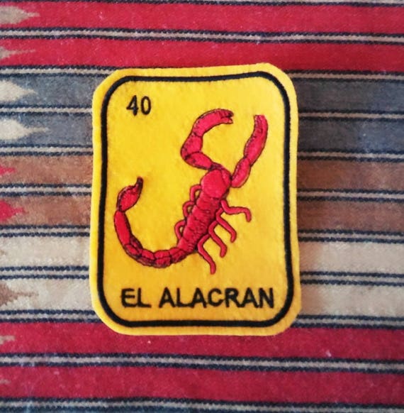 El Alacran Loteria Patch Iron On Scorpion