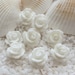 Resin Rose Flower Cabochon - 10mm - 50 pcs - White