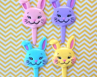 Puffy Bunny Cupcake Toppers (12)